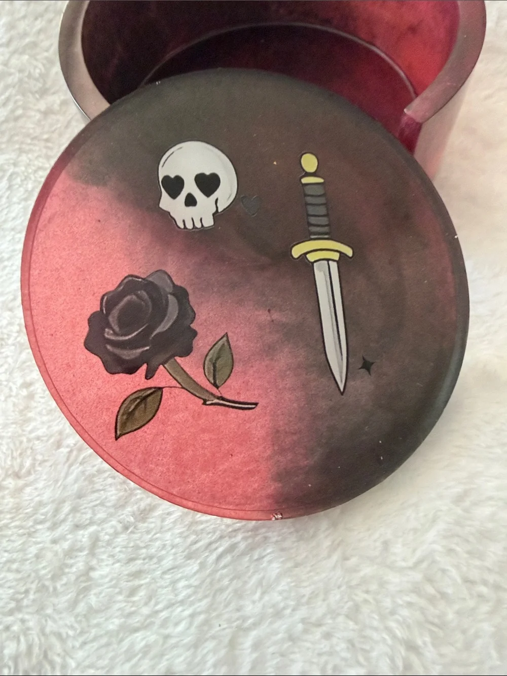 Handmade Red & Black Resin Gothic Coaster (5 pieces)